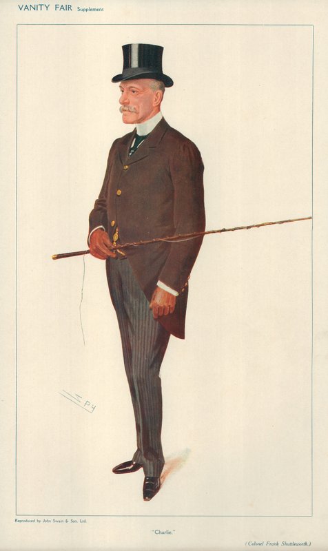 Coronel Frank Shuttleworth, Charlie, 10 de fevereiro de 1909, desenho animado da Vanity Fair de Leslie Matthew Ward