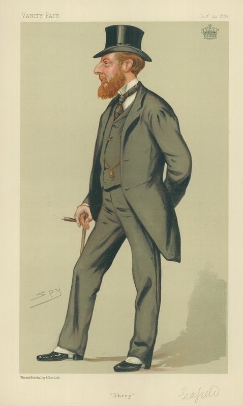 Conde de Seafield, Ovelha, 29 de setembro de 1883, desenho animado da Vanity Fair de Leslie Matthew Ward