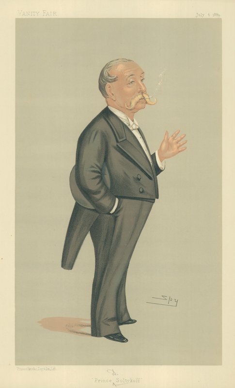 HSH Príncipe Demtrey Soltykoff, Príncipe Soltykoff, 6 de julho de 1889, desenho animado da Vanity Fair de Leslie Matthew Ward