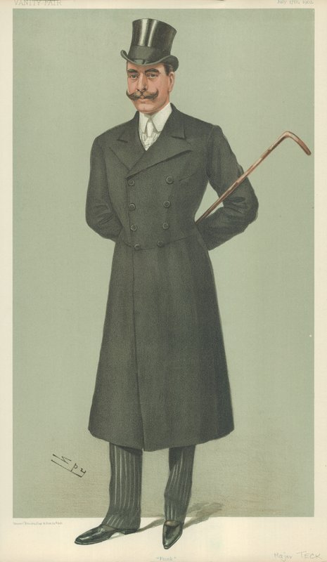 HSH O Duque de Teck, Frank, 17 de julho de 1902, desenho animado da Vanity Fair de Leslie Matthew Ward