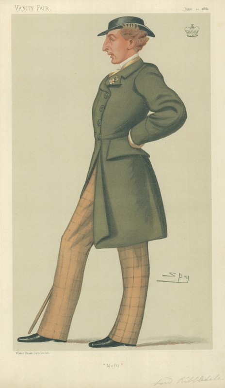 Lorde Ribblesdale, Mufti, 11 de junho de 1881, desenho animado da Vanity Fair de Leslie Matthew Ward