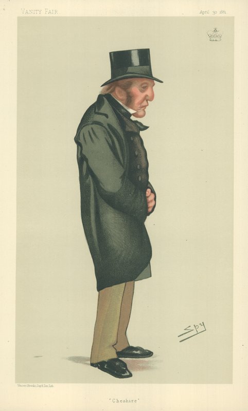 Lorde Tollemache, Cheshire, 30 de abril de 1881, desenho animado da Vanity Fair de Leslie Matthew Ward
