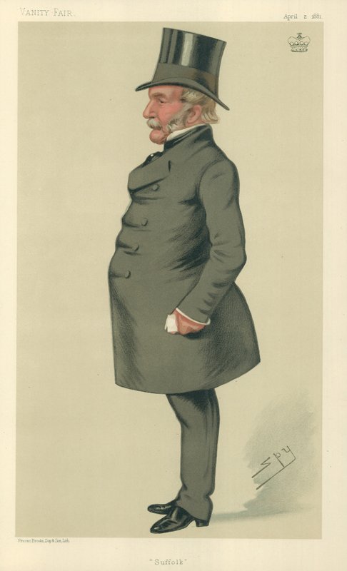 Lord Waveney, Suffolk, 2 de abril de 1881, desenho animado da Vanity Fair de Leslie Matthew Ward