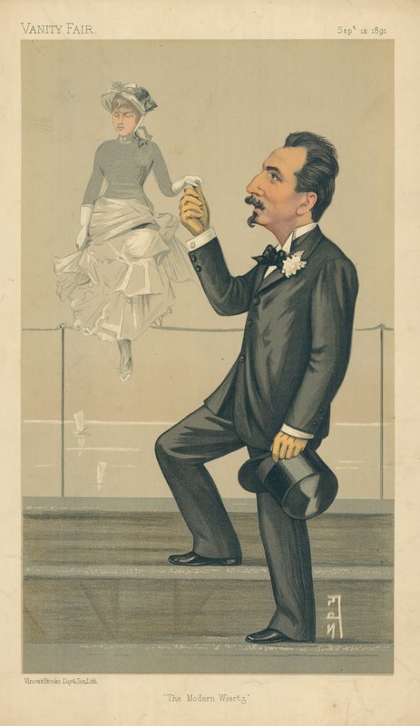 M Jan Van Beers, o Wiertz moderno, 12 de setembro de 1891, desenhos animados de Vanity Fair de Leslie Matthew Ward
