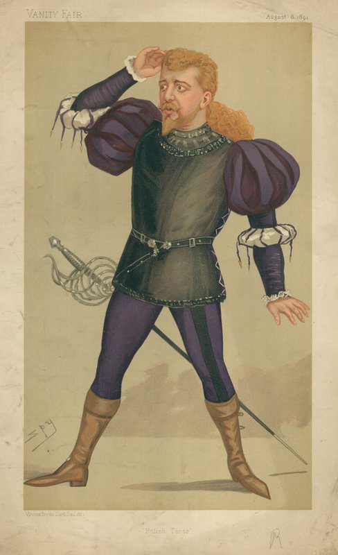 M Jean de Reszke, tenor polonês, 8 de agosto de 1891, Vanity Fair Cartoon de Leslie Matthew Ward