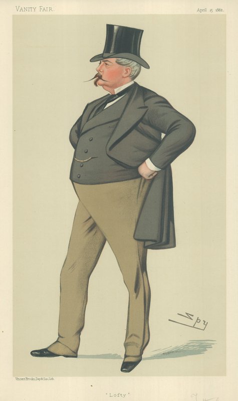 Sr. Arthur Loftus Tottenham, Lofty, 15 de abril de 1882, desenho animado da Vanity Fair de Leslie Matthew Ward