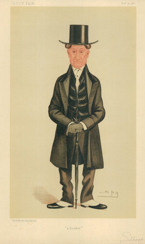 Sr. E Sturge, Um Quaker, 20 de novembro de 1886, desenho animado da Vanity Fair de Leslie Matthew Ward