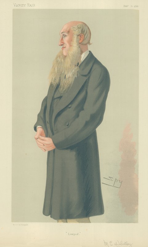 Sr. E Whitley, Liverpool, 21 de fevereiro de 1880, desenho animado da Vanity Fair de Leslie Matthew Ward