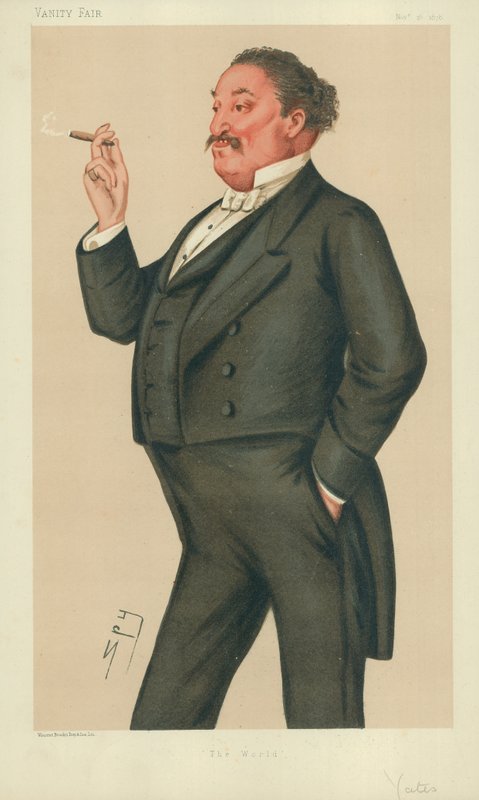 Sr. Edmund Hodgson Yates, O Mundo, 16 de novembro de 1878, desenho animado da Vanity Fair de Leslie Matthew Ward