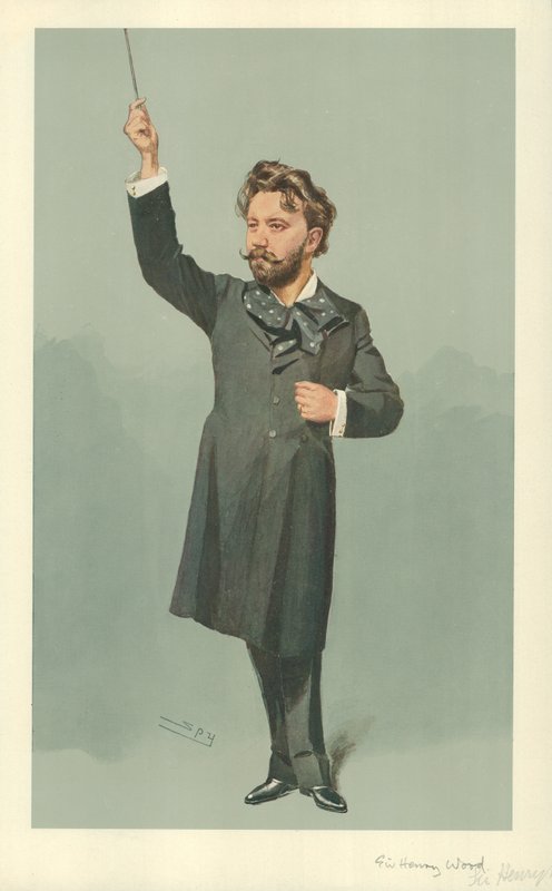 Sr. Henry J Wood, 17 de abril de 1907, desenho animado da Vanity Fair de Leslie Matthew Ward