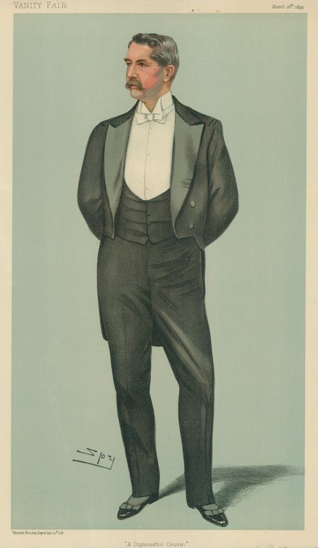 Sr. Henry White, um primo diplomático, 2 de março de 1899, cartoon Vanity Fair de Leslie Matthew Ward