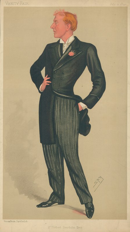 Mr Herbert Beerhohm Tree, 12 de julho de 1890, desenho animado da Vanity Fair de Leslie Matthew Ward