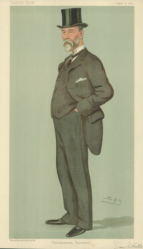 Sr. Samuel Whitbread, Procedimento parlamentar, 8 de agosto de 1895, desenho animado da Vanity Fair de Leslie Matthew Ward