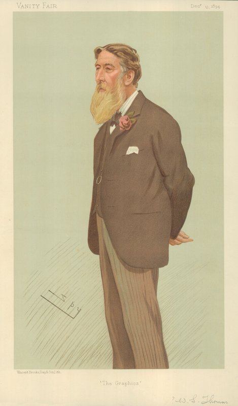 Sr. William Luson Thomas, The Graphics, 13 de dezembro de 1894, desenho animado da Vanity Fair de Leslie Matthew Ward