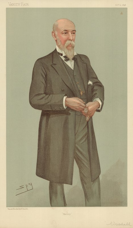 Sr. William Woodall, Hanley, 15 de outubro de 1896, desenho animado da Vanity Fair de Leslie Matthew Ward