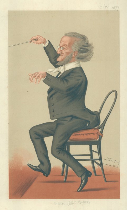 Richard Wagner, Música do Futuro, 19 de maio de 1877, desenho animado da Vanity Fair de Leslie Matthew Ward