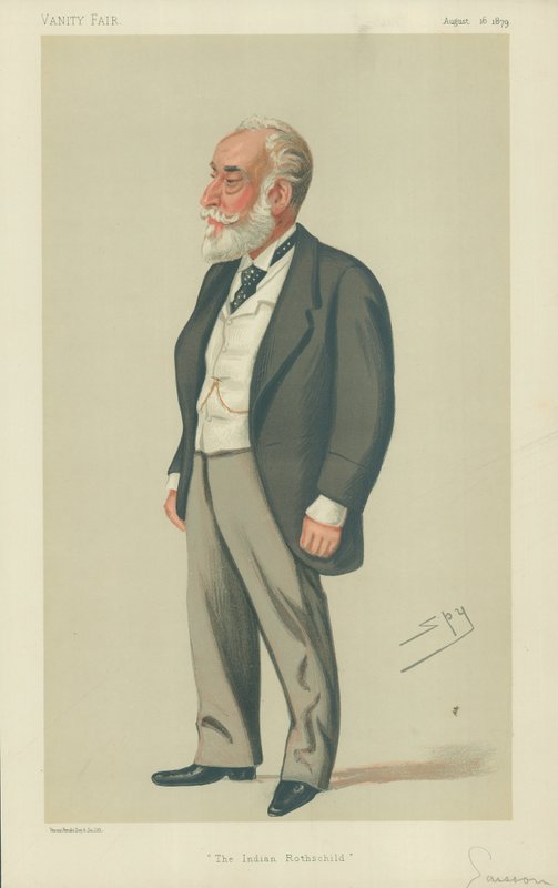 Sir Albert Abdallah David Sassoon, O Rothschild Indiano, 16 de agosto de 1879, desenho animado da Vanity Fair de Leslie Matthew Ward