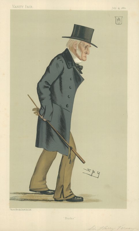 Sir Harry Verney, Bucks, 15 de julho de 1882, desenho animado da Vanity Fair de Leslie Matthew Ward