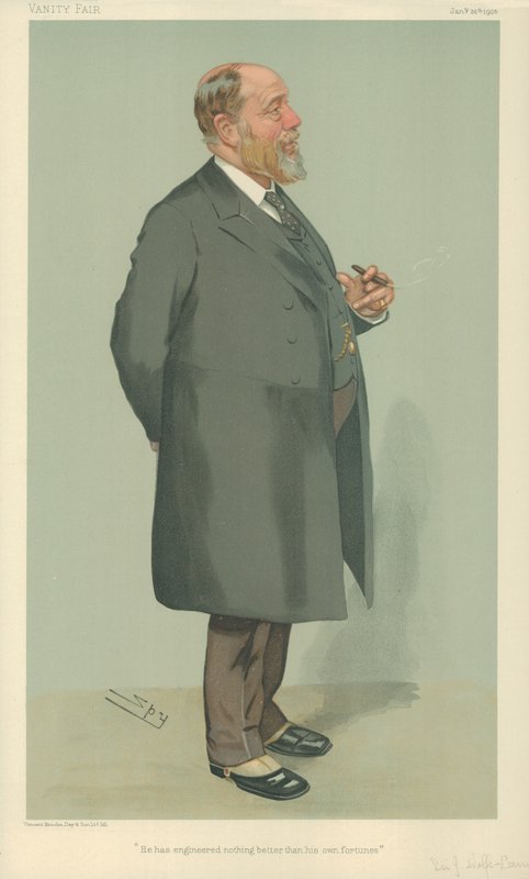 Sir John Wolfe-Barr, ele projetou nada melhor do que suas próprias fortunas, 26 de janeiro de 1905, cartoon Vanity Fair de Leslie Matthew Ward