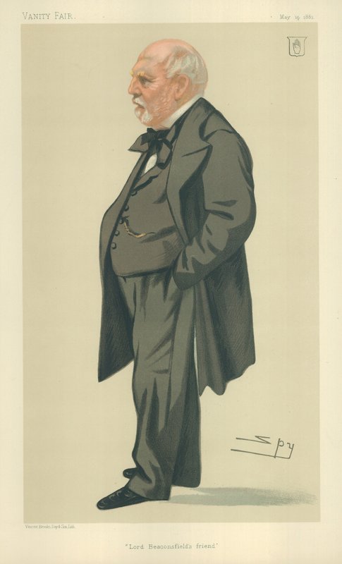 Sir Philip Rose, amigo de Lord Beaconsfield, 14 de maio de 1881, desenho animado da Vanity Fair de Leslie Matthew Ward