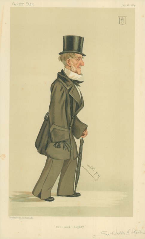 Sir Walter George Stirling, de dois a oitenta, 26 de julho de 1884, desenho animado da Vanity Fair de Leslie Matthew Ward