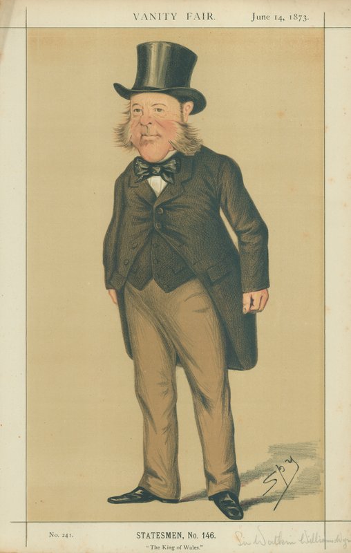 Sir Watkin Williams-Wynn, O Rei do País de Gales, 14 de junho de 1873, desenho animado da Vanity Fair de Leslie Matthew Ward