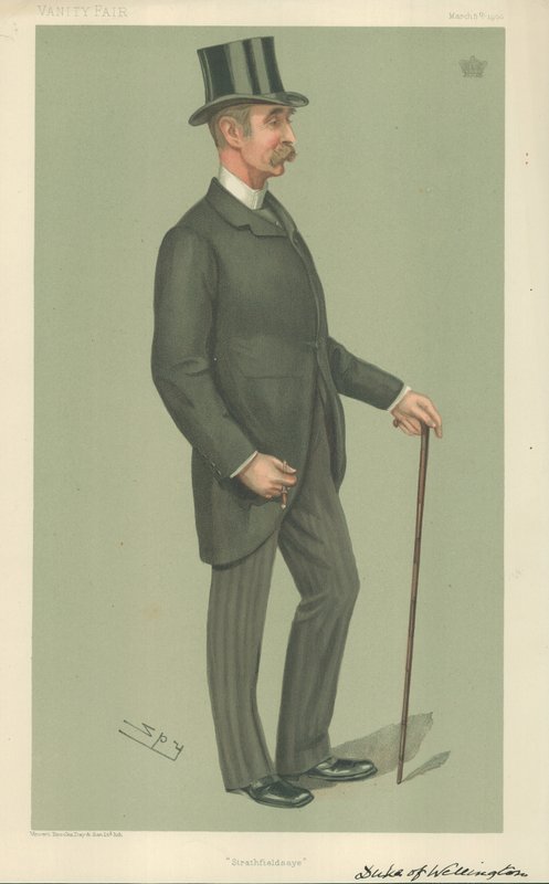 O Duque de Wellington, Strathfieldsaye, 5 de março de 1903, desenho animado da Vanity Fair de Leslie Matthew Ward