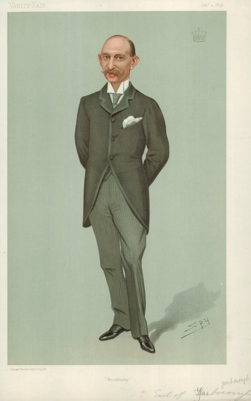Conde de Yarborough, Brocklesby, 2 de janeiro de 1896, desenho animado da Vanity Fair de Leslie Matthew Ward