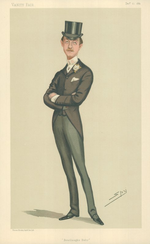 O Hon CR Spencer, bebê de Bradlaugh, 10 de dezembro de 1881, cartoon Vanity Fair de Leslie Matthew Ward