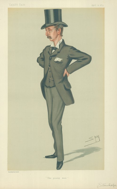 O Hon Edward Stanhope MP, O jovem, 12 de abril de 1879, cartoon Vanity Fair de Leslie Matthew Ward