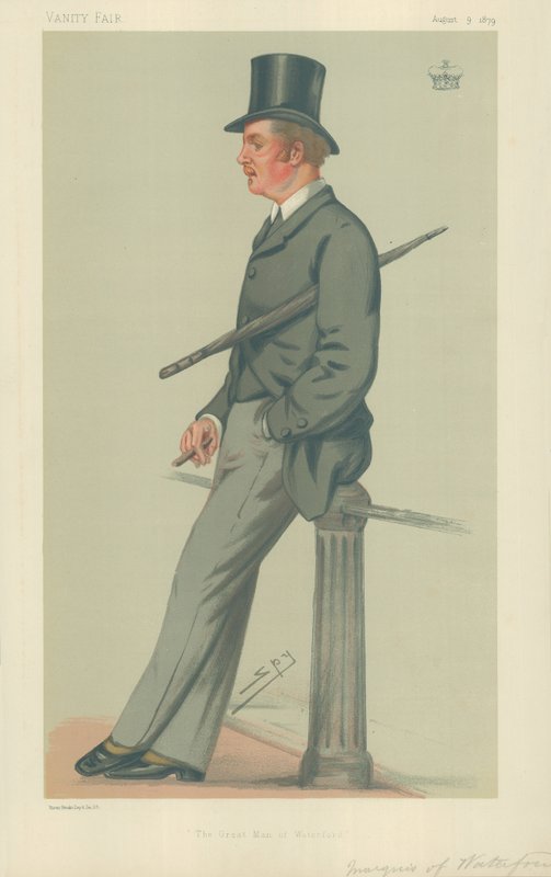 O Marquês de Waterford, O Grande Homem de Waterford, 9 de agosto de 1879, desenho animado da Vanity Fair de Leslie Matthew Ward