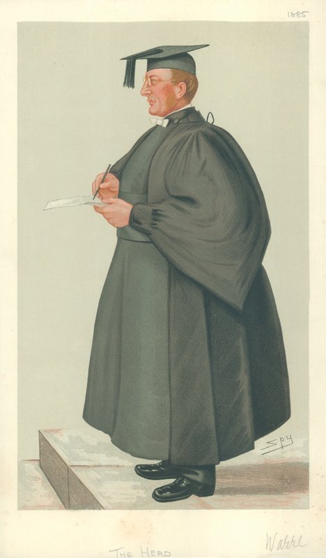 O Reverendo Edmond Warre, The Head, 20 de junho de 1885, desenho animado da Vanity Fair de Leslie Matthew Ward