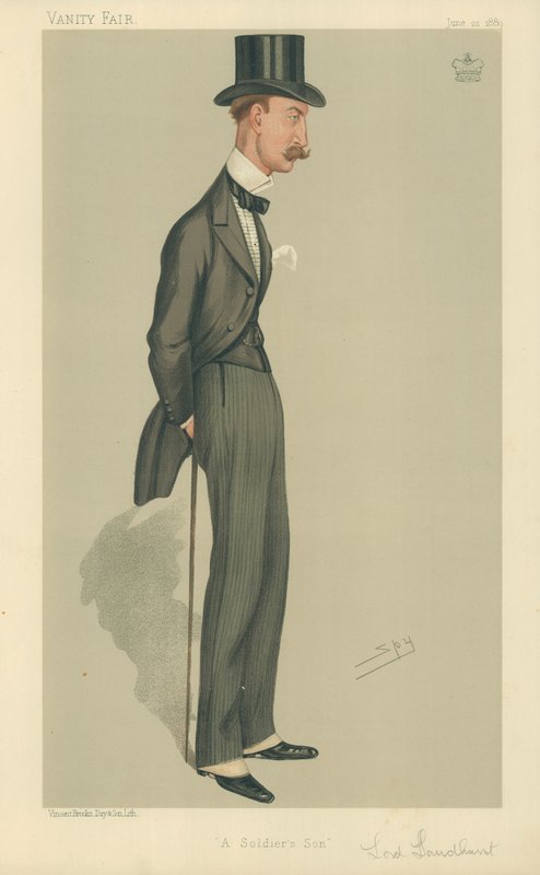 O direito Hon Lord Sandhurst, filho de um soldado, 22 de junho de 1889, cartoon Vanity Fair de Leslie Matthew Ward