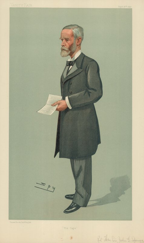 O Senhor Hon John Gordon Sprigg, O Cabo, 16 de setembro de 1897, desenho animado da Vanity Fair de Leslie Matthew Ward