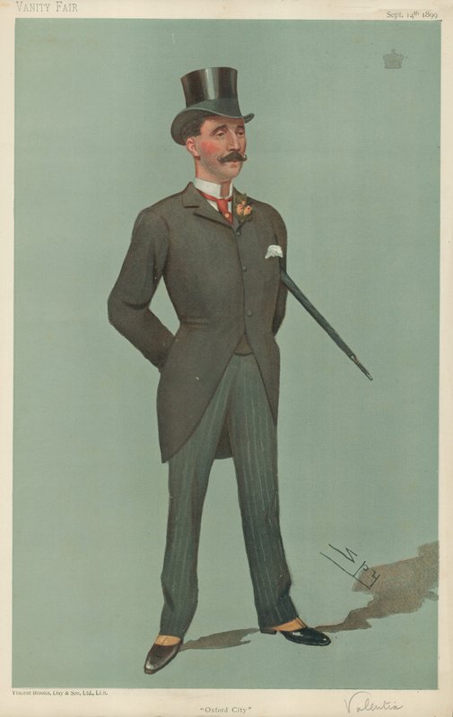 Visconde Valentia, Oxford City, 14 de setembro de 1899, desenho animado da Vanity Fair de Leslie Matthew Ward