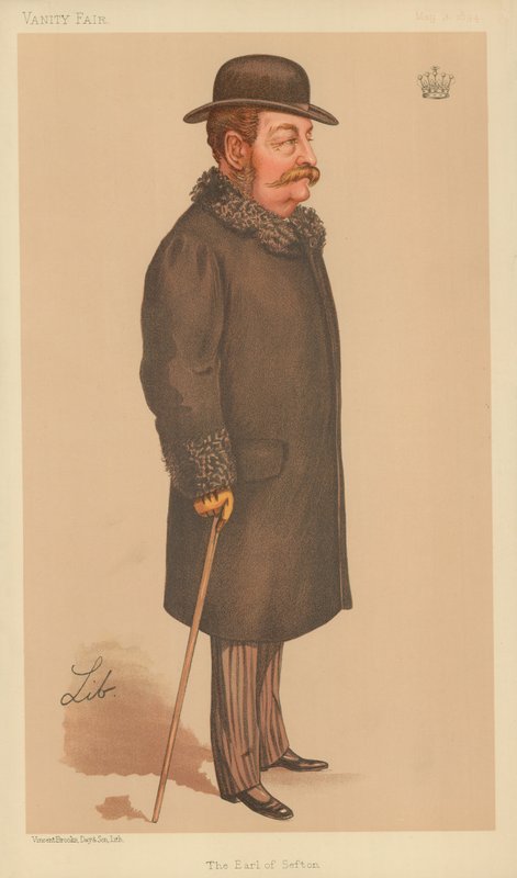 Conde de Sefton, 3 de maio de 1894, desenho animado da Vanity Fair de Liborio Prosperi