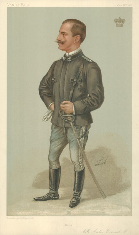 Victor Emmanuel III, Italia, 26 de junho de 1902, desenho animado da Vanity Fair de Liborio Prosperi