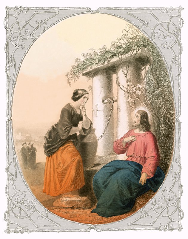 Cristo e mulher de Samaria de Lorenz Clasen