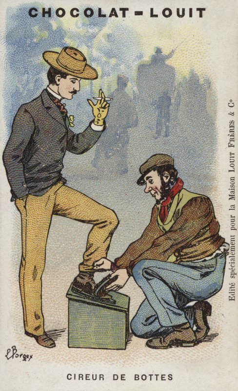 Polidor de sapatos (cromolitho) de Louis Borgex
