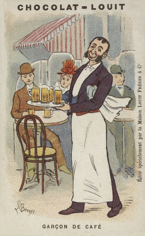 Menino do café (chromolitho) de Louis Borgex