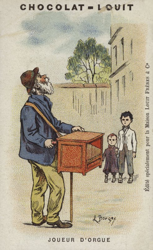 Tocador de órgãos (cromolito) de Louis Borgex