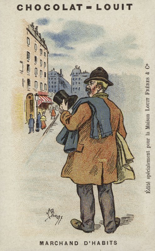 Marchand d&39;Habits (cromolitho) de Louis Borgex