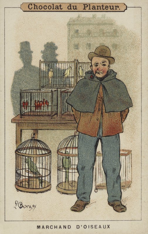 Revendedor de aves (cromolito) de Louis Borgex