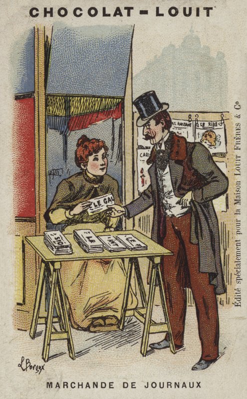 Revendedor de jornais (cromolito) de Louis Borgex