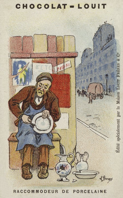 Restaurador de porcelana (cromolito) de Louis Borgex