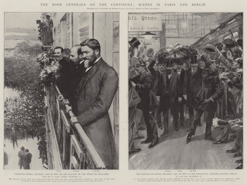 Os generais bôeres no continente, cenas em Paris e Berlim de Louis Remy Sabattier