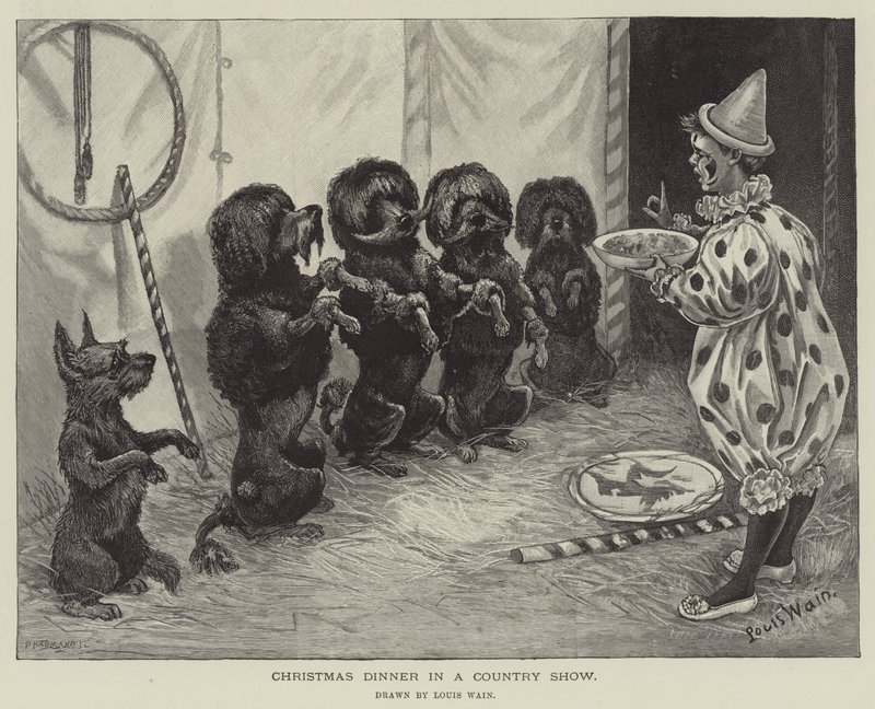 Jantar de Natal em um Show Country de Louis Wain