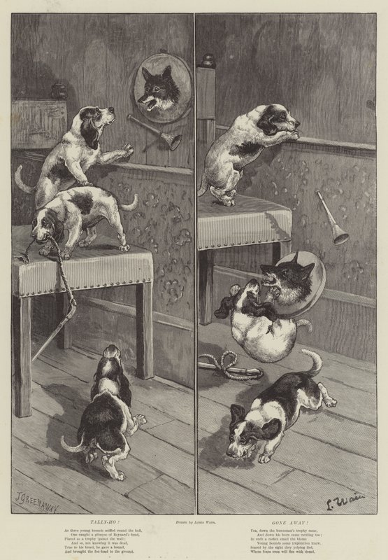 Tally-Ho! Ido embora! de Louis Wain