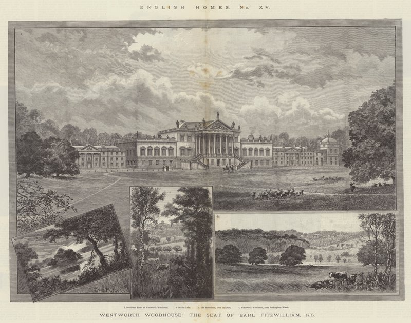 Wentworth Woodhouse, o assento do Earl Fitzwilliam, KG de Louis Wain