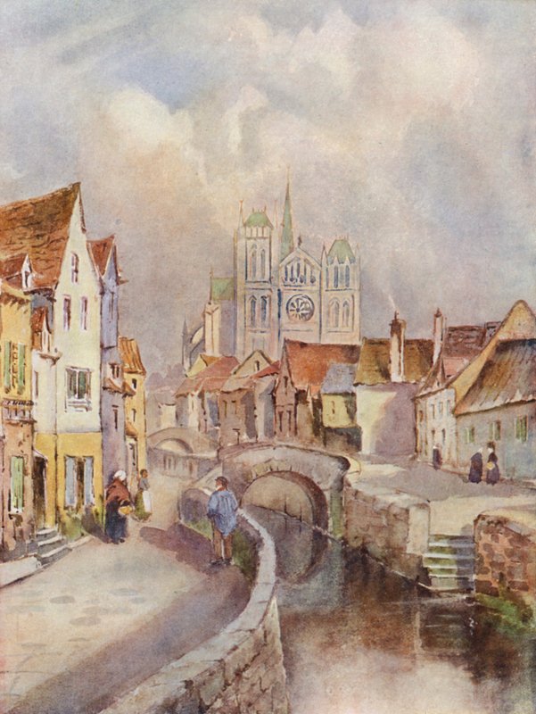 Uma vista de Amiens, com a Catedral à distância de Louis Burleigh Bruhl